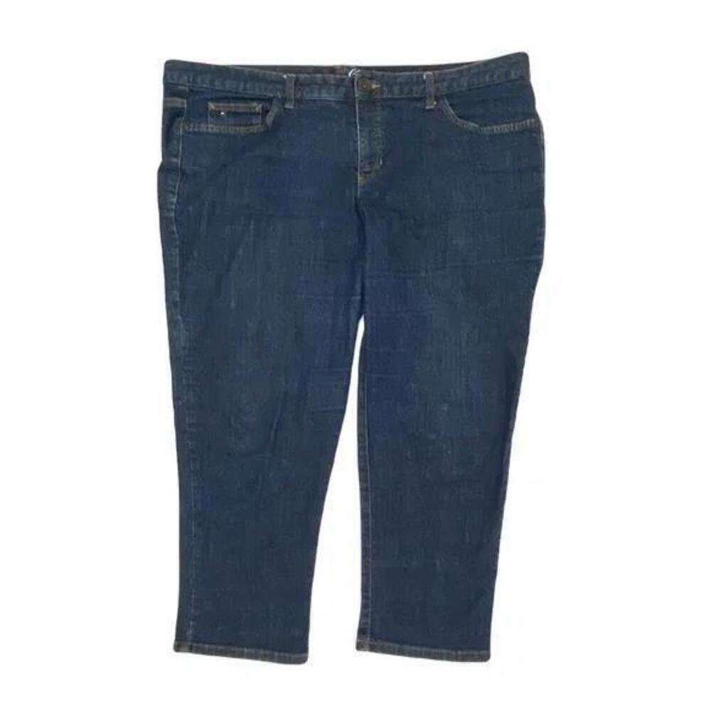 Tommy Hilfiger Hope Crop Back Flap pockets Women's size 18 Dark Blue Denim jeans